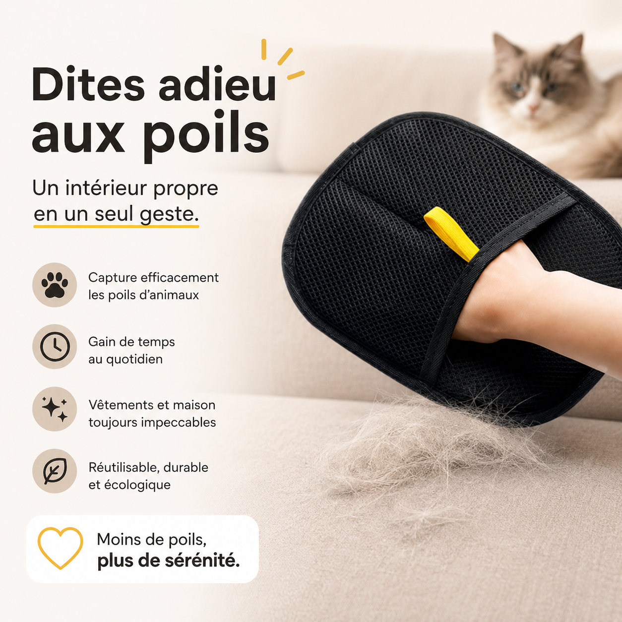 Gant Anti-Poils Réutilisable